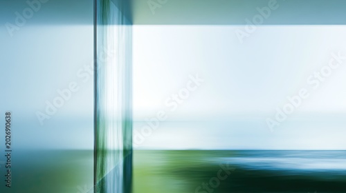 Abstract cool tones with blurred green and blue foreground
