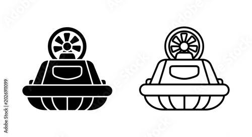 Photos Hovercraft Vector Icons, Air Cushion Vehicle, Transportation Design Elements