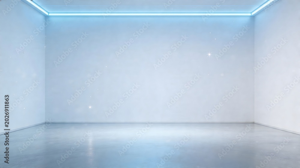 Fototapeta premium Empty room with blue lighting