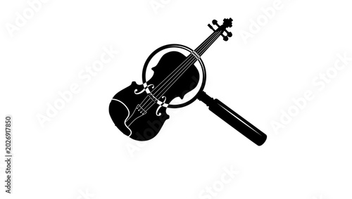 Cuadro en lienzo Musical instrument cost estimate, black isolated vector silhouette