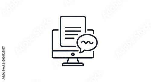 White paper document with lightning bolt symbol on laptop screen, flat