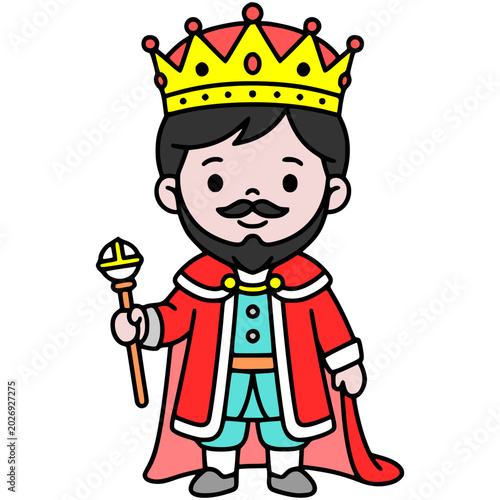 Cute King Cartoon Vector Illustration