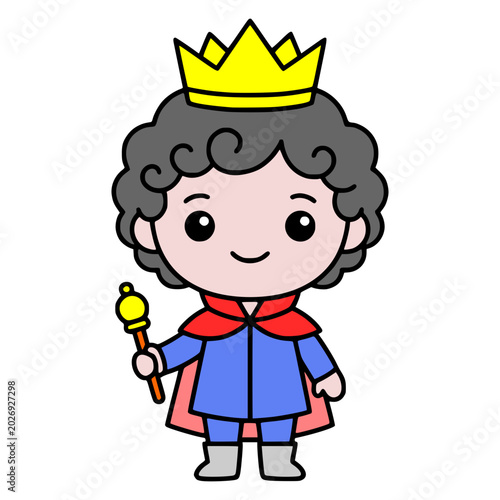 Cute Little Prince Cartoon Vector Illustration