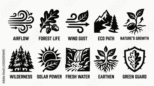 Forest Life and Natural Growth Illustration Set