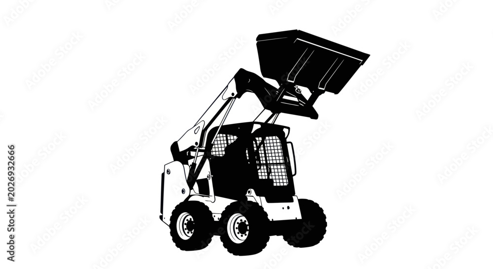 Φωτογραφία Skid Steer Loader with Raised Bucket
