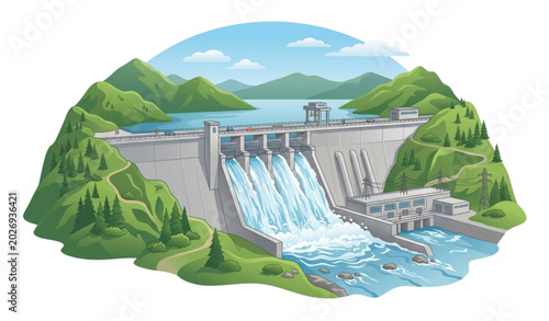 Photos Hydroelectric dam in a scenic mountainous landscape