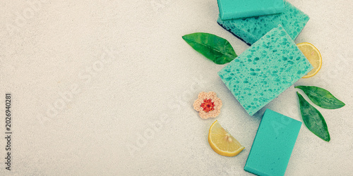 Bilde på lerret Various sponges for washing dishes