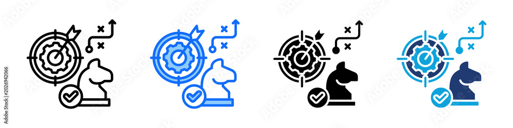 Foto Effective Strategy Icon Set Multi Style Vector Illustration