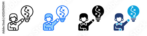 Canvastavla Strategic Initiatives Icon Set Multi Style Vector Illustration