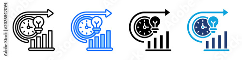 Tableau sur toile Future Trend Icon Set Multi Style Vector Illustration