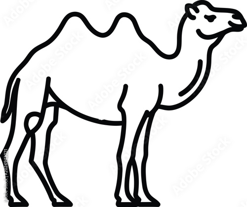 Photos Dromedary camel vector graphic with line art two humps single hump dromedary wil
