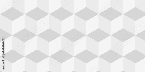 Abstract white cube grid polygon decoration block hexagon geometric texture background. block construction surface cubic wall square creative business texture backgroud.