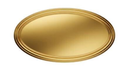 Gold oval frame isolated on transparent background decorative border for design elements