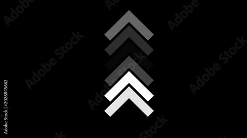 Dynamic swipe up directional arrow loop animation, white arrow moving up motion concept, swipe up arrow pointing animation, 4k video