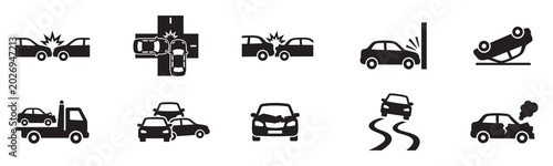Fotografía Car accident icon set