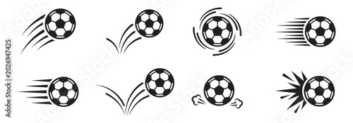 Foto Soccer ball icon set with motion effects
