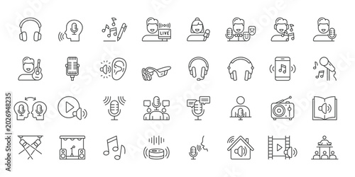 Foto Concert icons in line design