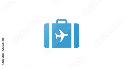 Travel luggage with airplane icon.