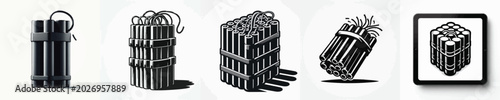 Фотография Vector silhouette of dynamite