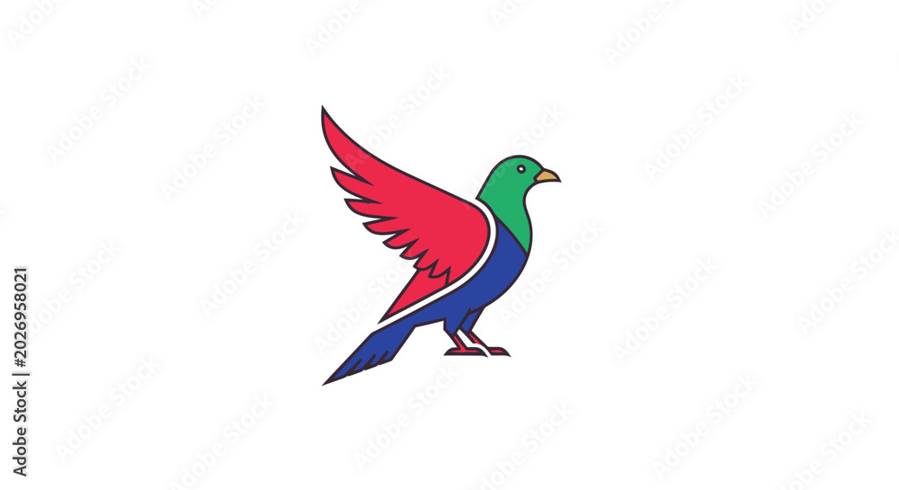 Naklejka premium Minimalist Stylized Bird Vector Illustration