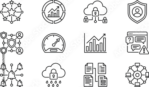Foto Vibrant hand drawn vector collection of cute magic crystal balls mystical fortune telling spheres and fantasy divination icons