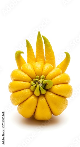 Unique textured yellow citrus fruit with finger-like segments