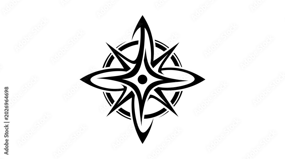 Obraz premium Black and white starburst design element.