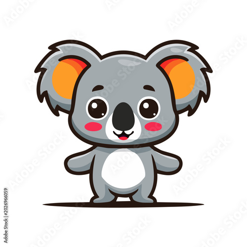 Cute Cartoon Koala Standing Arms Out Vector Illustration