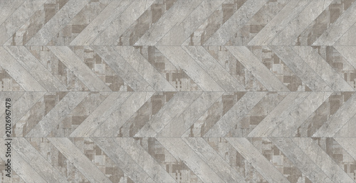 Canvas-taulu Grey marble herringbone parquet texture, seamless stone tile pattern background,