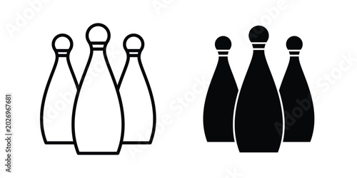 Canvastavla Bowling icon for apps and websites. Vector symbols