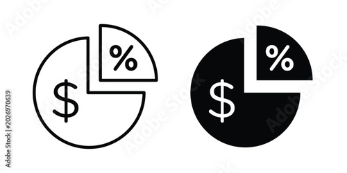 Konstfotografi Dividend icon for apps and websites. Vector symbols
