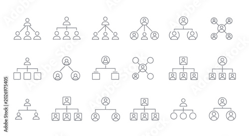 Organizational Chart Hierarchy Icon Set