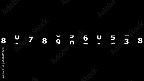 Basic numbers lock with shadow in transparent background .Number lock icon animation.