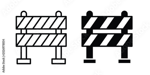 Photos Roadblock icon for apps and websites. Vector symbols