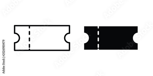 Bild auf Leinwand Ticket stub icon for apps and websites. Vector symbols
