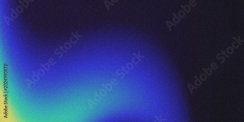 Cuadro en lienzo Grainy textured abstract background with a smooth, fluid color wave gradient shifting from yellow-green to blue-purple, set against a dark backdrop
