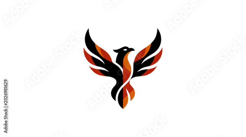 Slika na platnu Phoenix Logo: Fiery Bird of Rebirth, Emblem of Power, Mythical Creature