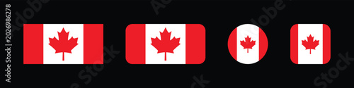 Foto Canada Flag Vector Icon Set Maple Leaf National Symbol Design