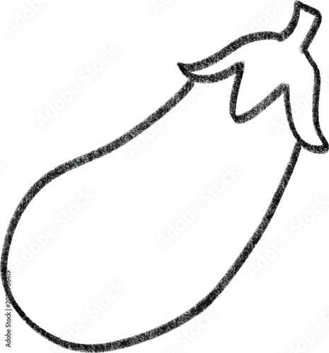 Hand drawn eggplant line art