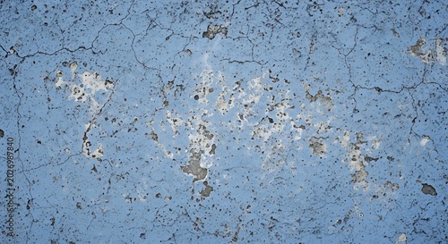 Cracked blue texture with peeling paint and rust spots on a worn weathered surface