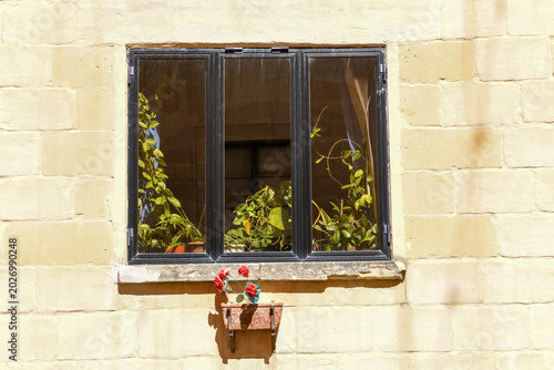 View at a window of Vittoriosa on Malta