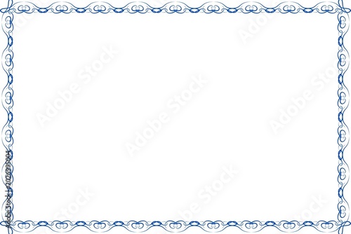 Simple Frame, Amazing Frame and Simple Border Frame, Blue Color Frame with White Background, Unique Art Design