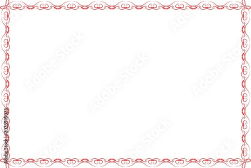 Simple Frame, Amazing Frame and Unique Border Frame, Red Color Frame with White Background, Simple Art Design