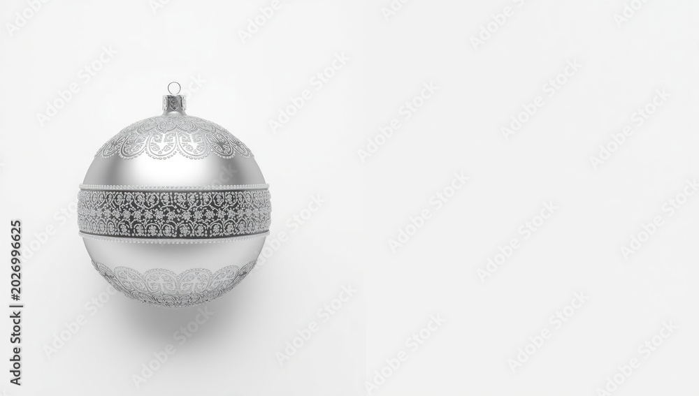 Fototapeta premium Christmas ornament ball rendered as icon on blank white background