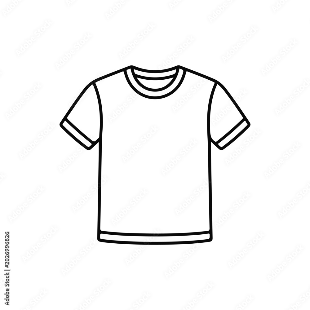 Naklejka premium T-Shirt Outline Clothing Vector