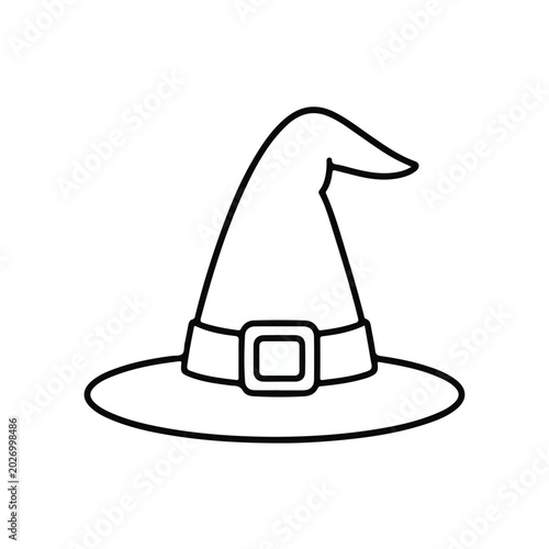 Witch Hat Outline Halloween Vector