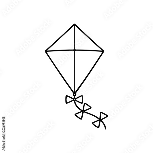 Diamond Kite Outline Vector Illustration