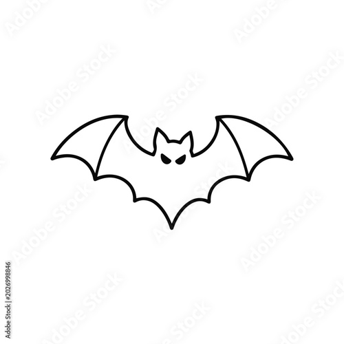 Bat Outline Halloween Vector Illustration