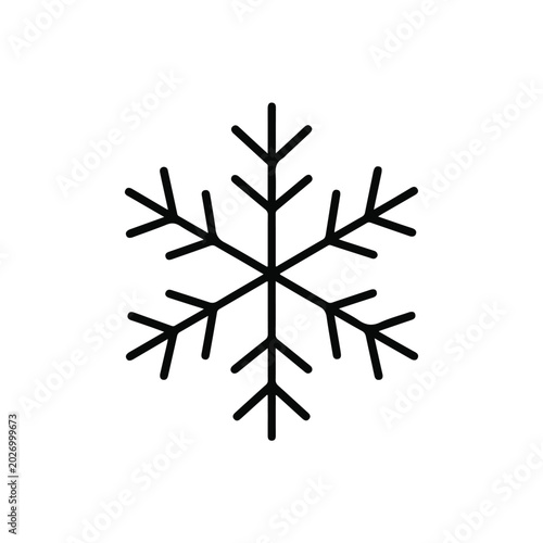 Classic Snowflake Line Drawing Vector