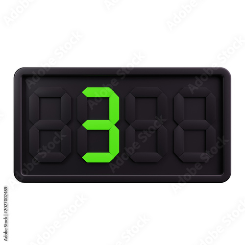 3D Football Match Timer Scoreboard Display Icon